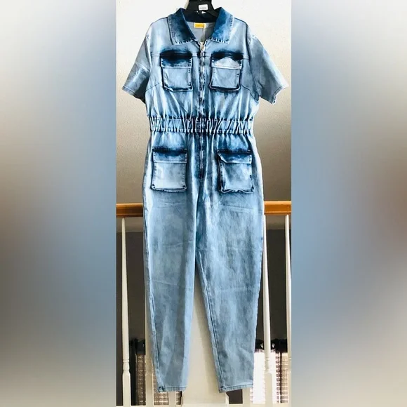 Light Blue Utility Jumpsuit by: Highlight - Picture 9 of 9